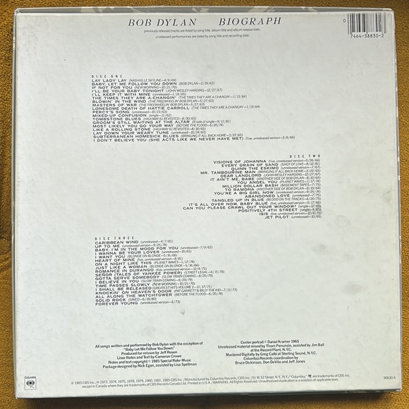 SOLDSOLDSOLD Bob Dylan collector’s Biograph 3-disc - Picture 12 of 13